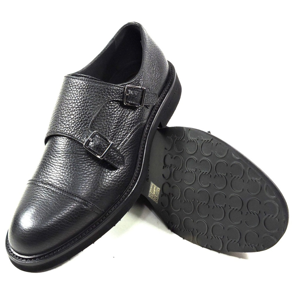 CASADEI 🇮🇹 MEN'S BLACK SOFT LEATHER COMFORT EXTRA LIGHT MONK LOAFERS - Picture 7 of 8
